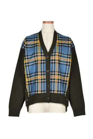 Tartan check knit カーディガン