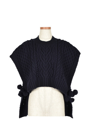 Alan pattern knit ポンチョ