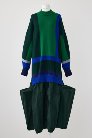 【ENFOLD】Collaboration COLOR-BLOC PULLOVER ニットワンピース